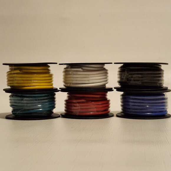 14 AWG Silicone Wire, 6 Colors Each 15ft, Extra Flexible 14 Gauge Strand Copper - Picture 1 of 2